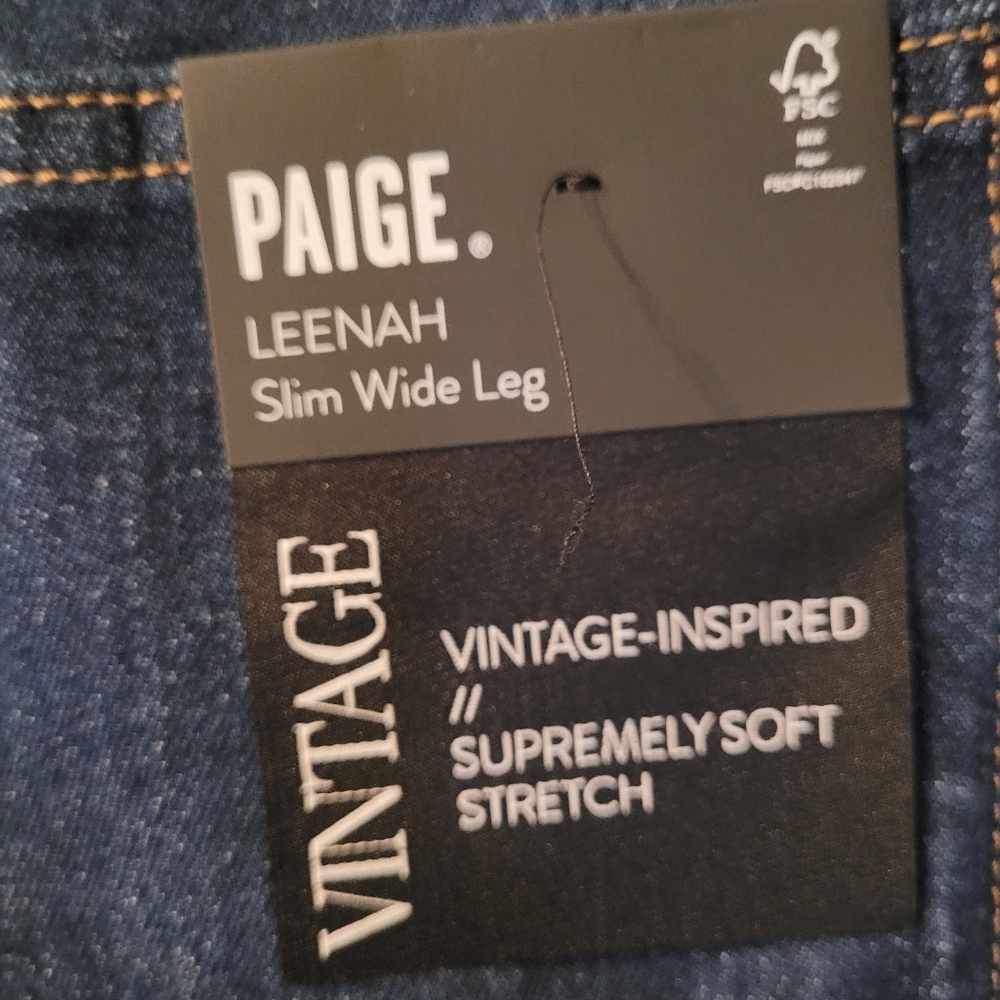 NWT PAIGE Leenah slim wide leg high waist jeans - 31.         A2 - Picture 7 of 12